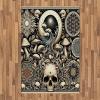 Ambesonne Classic Area Rug, Hedonistic Pampered Room in Muted Tones Neutral Colors Rich Ornament, Flat Woven Accent Rug for Living Room Bedroom Dining Room, 4′ X 5′ 7″, Coconut and Off White(Eggshell and Charcoal Grey)