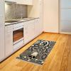 Ambesonne Classic Area Rug, Hedonistic Pampered Room in Muted Tones Neutral Colors Rich Ornament, Flat Woven Accent Rug for Living Room Bedroom Dining Room, 4′ X 5′ 7″, Coconut and Off White(Eggshell and Charcoal Grey)