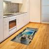 Ambesonne Classic Area Rug, Hedonistic Pampered Room in Muted Tones Neutral Colors Rich Ornament, Flat Woven Accent Rug for Living Room Bedroom Dining Room, 4′ X 5′ 7″, Coconut and Off White(Coconut Blue and Turquoise)