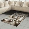 Ambesonne Classic Area Rug, Hedonistic Pampered Room in Muted Tones Neutral Colors Rich Ornament, Flat Woven Accent Rug for Living Room Bedroom Dining Room, 4′ X 5′ 7″, Coconut and Off White(Coconut and Off White)