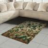 Ambesonne Classic Area Rug, Hedonistic Pampered Room in Muted Tones Neutral Colors Rich Ornament, Flat Woven Accent Rug for Living Room Bedroom Dining Room, 4′ X 5′ 7″, Coconut and Off White(Pale Brown Hunter Green)