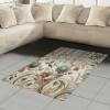 Ambesonne Classic Area Rug, Hedonistic Pampered Room in Muted Tones Neutral Colors Rich Ornament, Flat Woven Accent Rug for Living Room Bedroom Dining Room, 4′ X 5′ 7″, Coconut and Off White(Eggshell Pale Slate Blue)
