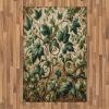 Ambesonne Classic Area Rug, Hedonistic Pampered Room in Muted Tones Neutral Colors Rich Ornament, Flat Woven Accent Rug for Living Room Bedroom Dining Room, 4′ X 5′ 7″, Coconut and Off White(Pale Brown Hunter Green)