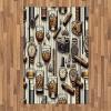 Ambesonne Classic Area Rug, Hedonistic Pampered Room in Muted Tones Neutral Colors Rich Ornament, Flat Woven Accent Rug for Living Room Bedroom Dining Room, 4′ X 5′ 7″, Coconut and Off White(Amber Brown and Taupe)