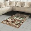 Ambesonne Classic Area Rug, Hedonistic Pampered Room in Muted Tones Neutral Colors Rich Ornament, Flat Woven Accent Rug for Living Room Bedroom Dining Room, 4′ X 5′ 7″, Coconut and Off White(Ecru Seafoam and Cocoa)