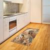 Ambesonne Classic Area Rug, Hedonistic Pampered Room in Muted Tones Neutral Colors Rich Ornament, Flat Woven Accent Rug for Living Room Bedroom Dining Room, 4′ X 5′ 7″, Coconut and Off White(Slate Blue and Pale Rust)