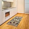 Ambesonne Classic Area Rug, Hedonistic Pampered Room in Muted Tones Neutral Colors Rich Ornament, Flat Woven Accent Rug for Living Room Bedroom Dining Room, 4′ X 5′ 7″, Coconut and Off White(Ecru Seafoam and Cocoa)