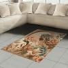 Ambesonne Classic Area Rug, Hedonistic Pampered Room in Muted Tones Neutral Colors Rich Ornament, Flat Woven Accent Rug for Living Room Bedroom Dining Room, 4′ X 5′ 7″, Coconut and Off White(Slate Blue and Pale Rust)