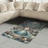 Ambesonne Classic Area Rug, Hedonistic Pampered Room in Muted Tones Neutral Colors Rich Ornament, Flat Woven Accent Rug for Living Room Bedroom Dining Room, 4′ X 5′ 7″, Coconut and Off White(Pale Taupe Blue Grey)