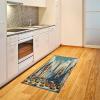 Ambesonne Classic Area Rug, Hedonistic Pampered Room in Muted Tones Neutral Colors Rich Ornament, Flat Woven Accent Rug for Living Room Bedroom Dining Room, 4′ X 5′ 7″, Coconut and Off White(Orange Ecru Cadet Blue)