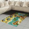 Ambesonne Classic Area Rug, Hedonistic Pampered Room in Muted Tones Neutral Colors Rich Ornament, Flat Woven Accent Rug for Living Room Bedroom Dining Room, 4′ X 5′ 7″, Coconut and Off White(Yellow Aqua Green)