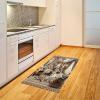 Ambesonne Classic Area Rug, Hedonistic Pampered Room in Muted Tones Neutral Colors Rich Ornament, Flat Woven Accent Rug for Living Room Bedroom Dining Room, 4′ X 5′ 7″, Coconut and Off White(Ginger and Blue)