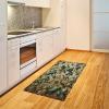 Ambesonne Classic Area Rug, Hedonistic Pampered Room in Muted Tones Neutral Colors Rich Ornament, Flat Woven Accent Rug for Living Room Bedroom Dining Room, 4′ X 5′ 7″, Coconut and Off White(Pale Brown Hunter Green)