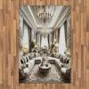 Ambesonne Classic Area Rug, Hedonistic Pampered Room in Muted Tones Neutral Colors Rich Ornament, Flat Woven Accent Rug for Living Room Bedroom Dining Room, 4′ X 5′ 7″, Coconut and Off White(Coconut and Off White)