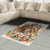 Ambesonne Classic Area Rug, Hedonistic Pampered Room in Muted Tones Neutral Colors Rich Ornament, Flat Woven Accent Rug for Living Room Bedroom Dining Room, 4′ X 5′ 7″, Coconut and Off White(Camel Burnt Orange)