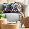 Ambesonne Classic Decorative Throw Pillow Case Pack of 2, Extravagant Hall with Oceanic and Neutral Color Details Room View Print, Couch Bedroom Living Room Cushion Cover, 18″, Coconut and Sea Blue(Fuchsia Blue Peach)