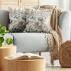 Ambesonne Classic Decorative Throw Pillow Case Pack of 2, Extravagant Hall with Oceanic and Neutral Color Details Room View Print, Couch Bedroom Living Room Cushion Cover, 18″, Coconut and Sea Blue(Eggshell Pale Slate Blue)