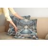 Ambesonne Classic Decorative Throw Pillow Case Pack of 2, Extravagant Hall with Oceanic and Neutral Color Details Room View Print, Couch Bedroom Living Room Cushion Cover, 18″, Coconut and Sea Blue(Pale Taupe Blue Grey)