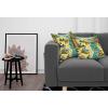 Ambesonne Classic Decorative Throw Pillow Case Pack of 2, Extravagant Hall with Oceanic and Neutral Color Details Room View Print, Couch Bedroom Living Room Cushion Cover, 18″, Coconut and Sea Blue(Yellow Aqua Green)