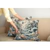 Ambesonne Classic Decorative Throw Pillow Case Pack of 2, Extravagant Hall with Oceanic and Neutral Color Details Room View Print, Couch Bedroom Living Room Cushion Cover, 18″, Coconut and Sea Blue(Blush Dark Slate Blue)
