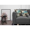 Ambesonne Classic Decorative Throw Pillow Case Pack of 2, Extravagant Hall with Oceanic and Neutral Color Details Room View Print, Couch Bedroom Living Room Cushion Cover, 18″, Coconut and Sea Blue(Coconut Blue and Turquoise)