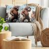 Ambesonne Classic Decorative Throw Pillow Case Pack of 2, Extravagant Hall with Oceanic and Neutral Color Details Room View Print, Couch Bedroom Living Room Cushion Cover, 18″, Coconut and Sea Blue(Pale Blue Umber and Chocolate)