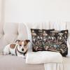 Ambesonne Classic Decorative Throw Pillow Case Pack of 2, Extravagant Hall with Oceanic and Neutral Color Details Room View Print, Couch Bedroom Living Room Cushion Cover, 18″, Coconut and Sea Blue(Brown Dark Green Grey)