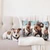 Ambesonne Classic Decorative Throw Pillow Case Pack of 2, Extravagant Hall with Oceanic and Neutral Color Details Room View Print, Couch Bedroom Living Room Cushion Cover, 18″, Coconut and Sea Blue(Pale Blue Umber and Chocolate)