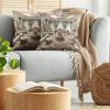 Ambesonne Classic Decorative Throw Pillow Case Pack of 2, Extravagant Hall with Oceanic and Neutral Color Details Room View Print, Couch Bedroom Living Room Cushion Cover, 18″, Coconut and Sea Blue(Ecru Seafoam and Cocoa)