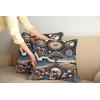 Ambesonne Classic Decorative Throw Pillow Case Pack of 2, Extravagant Hall with Oceanic and Neutral Color Details Room View Print, Couch Bedroom Living Room Cushion Cover, 18″, Coconut and Sea Blue(Blue Eggshell and Dark Salmon)