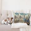 Ambesonne Classic Decorative Throw Pillow Case Pack of 2, Extravagant Hall with Oceanic and Neutral Color Details Room View Print, Couch Bedroom Living Room Cushion Cover, 18″, Coconut and Sea Blue(Orange Ecru Cadet Blue)