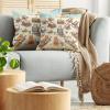 Ambesonne Classic Decorative Throw Pillow Case Pack of 2, Extravagant Hall with Oceanic and Neutral Color Details Room View Print, Couch Bedroom Living Room Cushion Cover, 18″, Coconut and Sea Blue(Beige Orange Pale Blue)