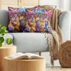Ambesonne Classic Decorative Throw Pillow Case Pack of 2, Extravagant Hall with Oceanic and Neutral Color Details Room View Print, Couch Bedroom Living Room Cushion Cover, 18″, Coconut and Sea Blue(Fuchsia Multicolor)