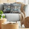 Ambesonne Classic Decorative Throw Pillow Case Pack of 2, Extravagant Hall with Oceanic and Neutral Color Details Room View Print, Couch Bedroom Living Room Cushion Cover, 18″, Coconut and Sea Blue(Pale Taupe Blue Grey)