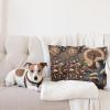 Ambesonne Classic Decorative Throw Pillow Case Pack of 2, Extravagant Hall with Oceanic and Neutral Color Details Room View Print, Couch Bedroom Living Room Cushion Cover, 18″, Coconut and Sea Blue(Dark Slate Blue Cinnamon)