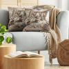 Ambesonne Classic Decorative Throw Pillow Case Pack of 2, Extravagant Hall with Oceanic and Neutral Color Details Room View Print, Couch Bedroom Living Room Cushion Cover, 18″, Coconut and Sea Blue(Ginger and Blue)
