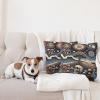 Ambesonne Classic Decorative Throw Pillow Case Pack of 2, Extravagant Hall with Oceanic and Neutral Color Details Room View Print, Couch Bedroom Living Room Cushion Cover, 18″, Coconut and Sea Blue(Blue Eggshell and Dark Salmon)