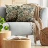 Ambesonne Classic Decorative Throw Pillow Case Pack of 2, Extravagant Hall with Oceanic and Neutral Color Details Room View Print, Couch Bedroom Living Room Cushion Cover, 18″, Coconut and Sea Blue(Pale Brown Hunter Green)