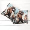 Ambesonne Classic Decorative Throw Pillow Case Pack of 2, Extravagant Hall with Oceanic and Neutral Color Details Room View Print, Couch Bedroom Living Room Cushion Cover, 18″, Coconut and Sea Blue(Pale Blue Umber and Chocolate)