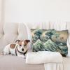 Ambesonne Classic Decorative Throw Pillow Case Pack of 2, Extravagant Hall with Oceanic and Neutral Color Details Room View Print, Couch Bedroom Living Room Cushion Cover, 18″, Coconut and Sea Blue(Seafoam Blue Eggshell)
