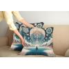 Ambesonne Classic Decorative Throw Pillow Case Pack of 2, Extravagant Hall with Oceanic and Neutral Color Details Room View Print, Couch Bedroom Living Room Cushion Cover, 18″, Coconut and Sea Blue(Dark Turquoise and Peach)