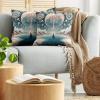 Ambesonne Classic Decorative Throw Pillow Case Pack of 2, Extravagant Hall with Oceanic and Neutral Color Details Room View Print, Couch Bedroom Living Room Cushion Cover, 18″, Coconut and Sea Blue(Dark Turquoise and Peach)
