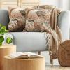 Ambesonne Classic Decorative Throw Pillow Case Pack of 2, Extravagant Hall with Oceanic and Neutral Color Details Room View Print, Couch Bedroom Living Room Cushion Cover, 18″, Coconut and Sea Blue(Slate Blue and Pale Rust)