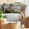 Ambesonne Classic Decorative Throw Pillow Case Pack of 2, Extravagant Hall with Oceanic and Neutral Color Details Room View Print, Couch Bedroom Living Room Cushion Cover, 18″, Coconut and Sea Blue(Soft Pink and Lime Green)