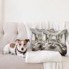 Ambesonne Classic Decorative Throw Pillow Case Pack of 2, Extravagant Hall with Oceanic and Neutral Color Details Room View Print, Couch Bedroom Living Room Cushion Cover, 18″, Coconut and Sea Blue(Coconut and Off White)