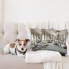 Ambesonne Classic Decorative Throw Pillow Case Pack of 2, Extravagant Hall with Oceanic and Neutral Color Details Room View Print, Couch Bedroom Living Room Cushion Cover, 18″, Coconut and Sea Blue(Coconut and Sea Blue)