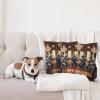 Ambesonne Classic Decorative Throw Pillow Case Pack of 2, Extravagant Hall with Oceanic and Neutral Color Details Room View Print, Couch Bedroom Living Room Cushion Cover, 18″, Coconut and Sea Blue(Redwood Petrol Blue)