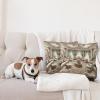 Ambesonne Classic Decorative Throw Pillow Case Pack of 2, Extravagant Hall with Oceanic and Neutral Color Details Room View Print, Couch Bedroom Living Room Cushion Cover, 18″, Coconut and Sea Blue(Ecru Seafoam and Cocoa)
