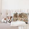 Ambesonne Classic Decorative Throw Pillow Case Pack of 2, Extravagant Hall with Oceanic and Neutral Color Details Room View Print, Couch Bedroom Living Room Cushion Cover, 18″, Coconut and Sea Blue(Camel Burnt Orange)