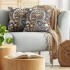 Ambesonne Classic Decorative Throw Pillow Case Pack of 2, Extravagant Hall with Oceanic and Neutral Color Details Room View Print, Couch Bedroom Living Room Cushion Cover, 18″, Coconut and Sea Blue(Blue Violet Pale Brown)